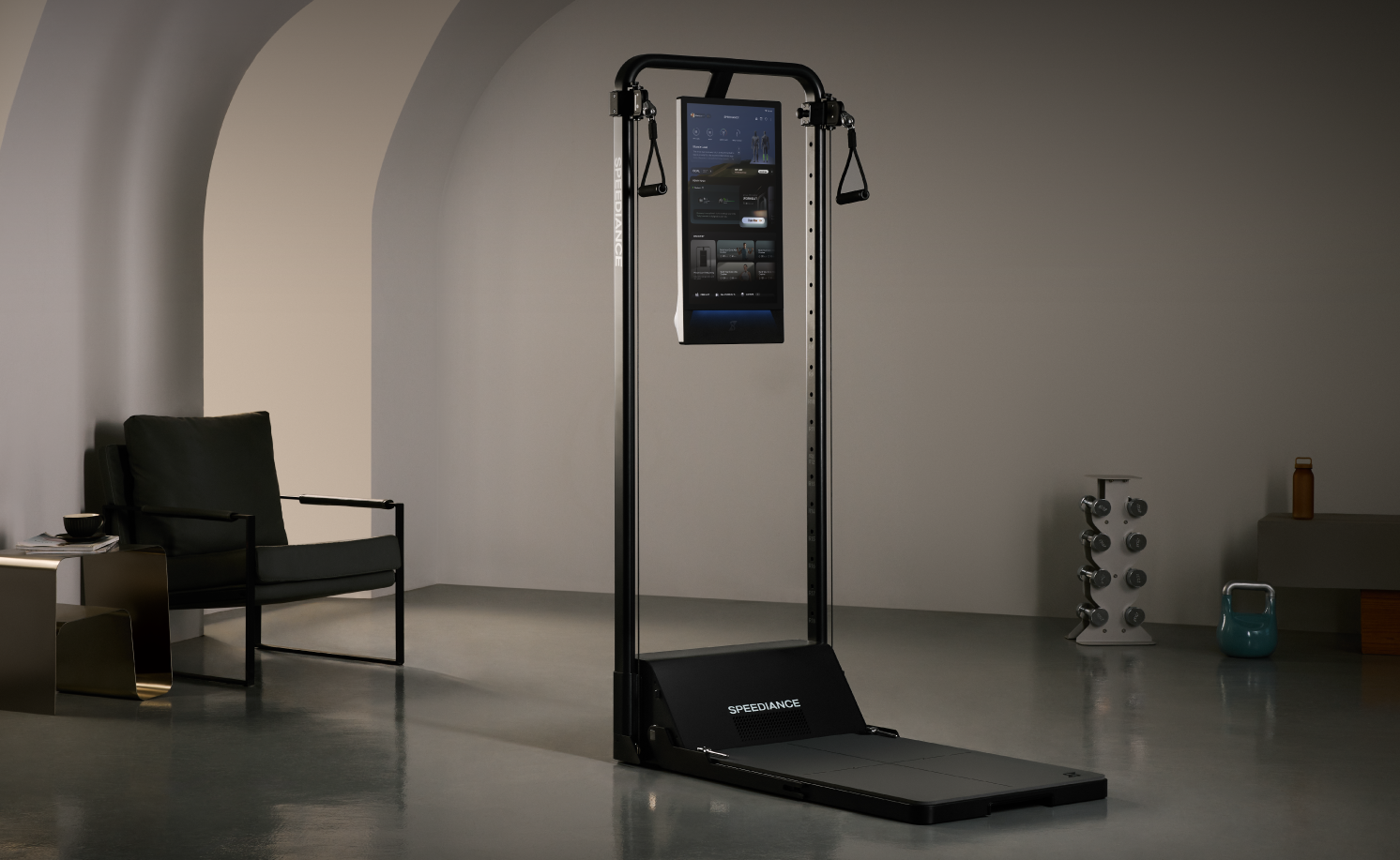 Speediance Gym Monster 3 i et moderne hjem